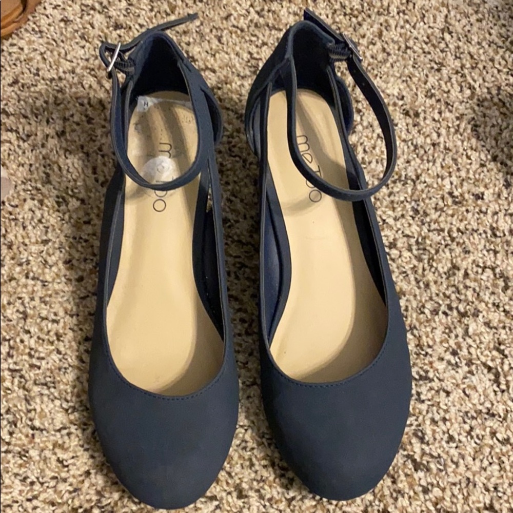 Never worn blue dress wedge shoe